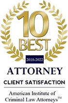 American Institute of Criminal Law Attorneys 10 Best Client Satisfaction 2018–2022